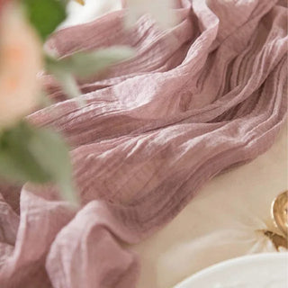 gauze table runner semi sheer woven runner elegant dining decor set view