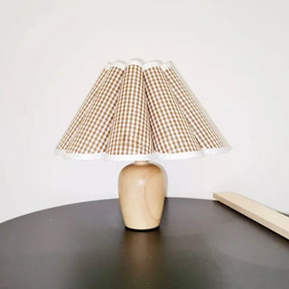 Wooden Table Lamp – Fabric Lampshade, Soft Ambient Light for Living Room