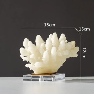 handcrafted resin coral figurine sculpture with crystal accents alternate view