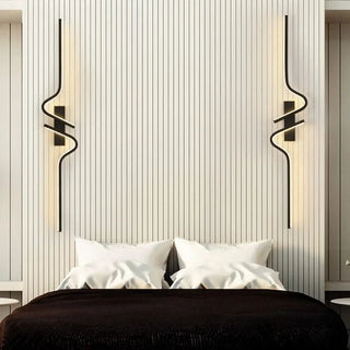 Black Aluminum Wall Sconce – Spiral Light Fixture | Modern LED Lighting