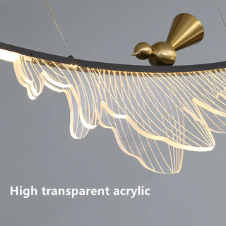 Modern Metal Pendant Light – White LED Dining Room Lighting Fixture