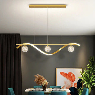 Minimalist Chandelier – Modern Pendant Light With Clear Glass & Iron Fixture