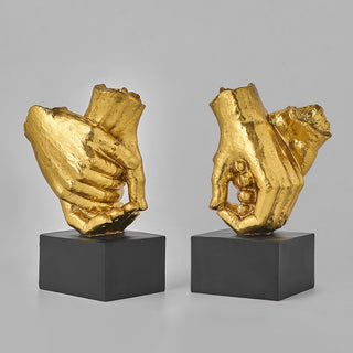 resin hand-in-hand minimalist figurine modern home decor set view