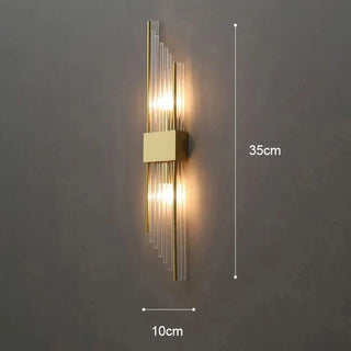 Crystal Wall Light – Rectangular Aluminium Wall Sconce with Warm White LED Bulbs