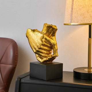 resin hand-in-hand minimalist figurine modern home decor side view