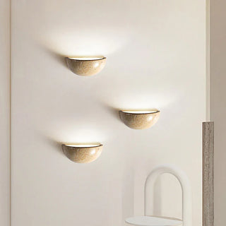 Yellow Stone Wall Light – Japanese Wall Sconce With Soft Ambient Lighting