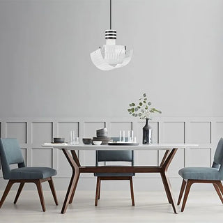 Black White Pendant Lamp – Modern LED Cord Light With Rotary Switch Control