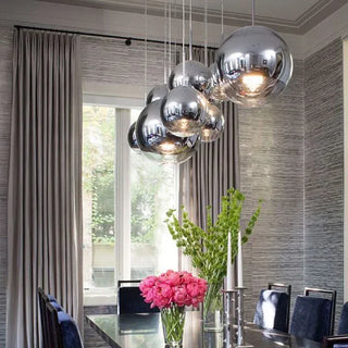 Minimalist Pendant Light – Electroplated Glass LED Dining Room Fixture