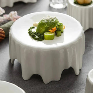 ceramic dinner plate earthworks handcrafted porcelain dishware luxury dining tableware side view