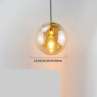 Modern Pendant Light – Gold Pendant Lamp With Glass Shade & Warm Ambient Lighting