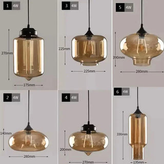 Amber Glass Pendant Lamp – Nordic Pendant Light With Warm Ambient Lighting