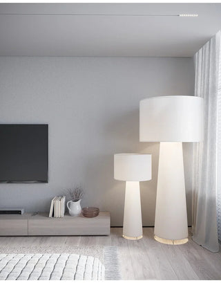Nordic Fabric Floor Lamp – Scandinavian LED Reading Lamp with Chrome Base