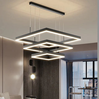 Modern Alloy Chandelier – Elegant Dining Room Lighting With Dimmable LED Pendant Light
