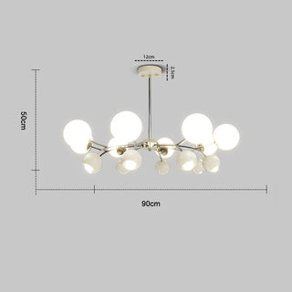 Metal Ceiling Light – Modern Warm LED Blown Glass Lamp with Soft Ambient Lighting