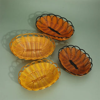 Woven rattan fruit basket