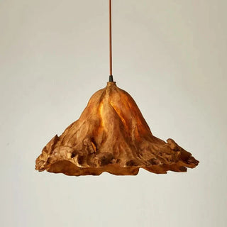Vintage Pendant Lamp – Resin Lotus Leaves Retro Pendant Lamp with E27 LED Bulb