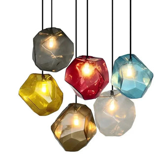 Stone Pendant Light – Colorful LED Pendant Lamp with G4 Bulbs | Energy Saving Design