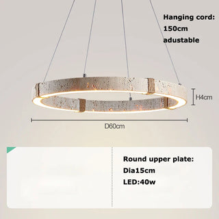 Stone Steel Chandelier – Contemporary Dining Room Lighting | Dimmable LED Fixture