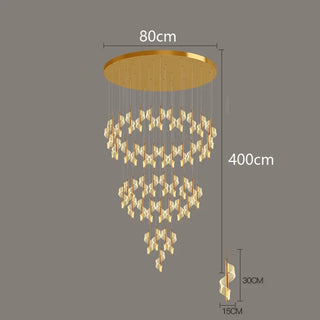 Lustre spirale moderne – Luminaire de luxe en cristal pour villa et salon