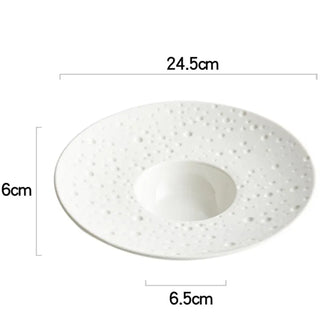 ceramic dining plate earthworks handcrafted porcelain dinnerware elegant tableware set alternate view