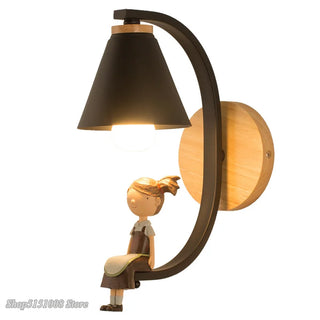 Nordic Wall Sconce – Poetic Bedroom Wall Light | Iron, Wood & Resin Design