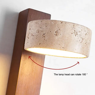 Ceramic Wall Light – Wabi-Sabi Lighting | Textured Marble & Wood Sconce
