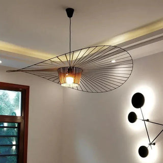 Straw Hat LED Chandelier – Modern Pendant Light | Elegant Dining Room Lighting