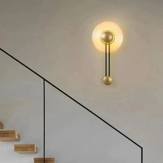Nordic Wall Lamp – Modern Wall Sconce with Black Gold Frame & Amber Diffuser