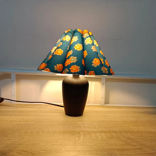 Wooden Table Lamp – Fabric Lampshade, Soft Ambient Light for Living Room