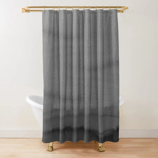 eco-friendly MIMOSA ombré charcoal polyester waterproof shower curtain front view