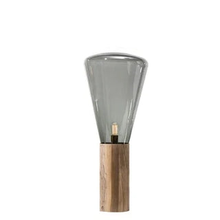 Muffins grey glass floor lamp side — handblown modern glow