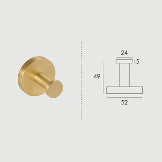 modern brass minimalist bathroom accessories copper metal fixtures hardware lifestyle view