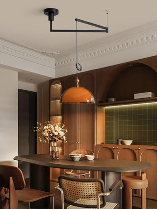 Brown Acrylic Pendant Light – Modern Dining Room Chandelier With Warm Ambient Lighting