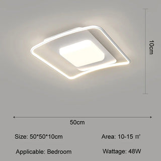 Modern Ceiling Light – White LED Fixture | Dimmable Remote Control Lamp