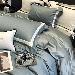 egyptian cotton duvet cover luxury bedding set serene escape tela nativa angle view