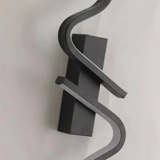 Black Aluminum Wall Sconce – Spiral Light Fixture | Modern LED Lighting