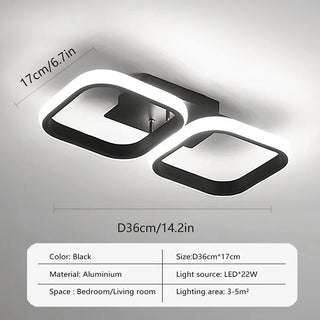 Modern Aluminum Ceiling Light – Black LED Fixture | Energy Efficient Lighting