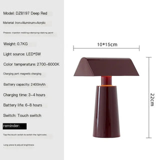 Portable Table Lamp – Minimalist Touch Control Lamp with Soft Light & Oven-Bake Finish