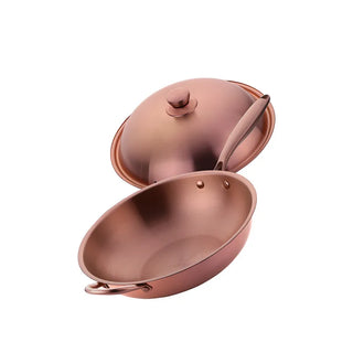 non stick frying pan hamptons cookware set rose gold stainless steel eco friendly close-up