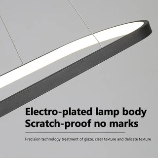LED Pendant Light - Ultra Slim Oval Aluminium Ceiling Lamp with Acrylic Diffuser