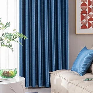 insulated blackout curtain scandinavian luxury indian blue thermal drapes side view