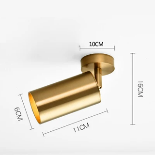 Golden LED Ceiling Light – Minimalist Aluminium Gold Finish Double Head Lamp