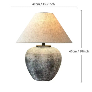 Ceramic Table Lamp – Japanese Style Lamp with Adjustable LED & Remote Control