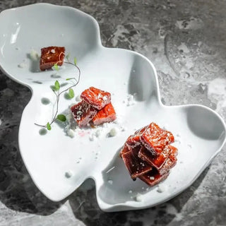 three-grid ceramic plate earthworks handcrafted organic kitchen plate dishwasher safe close-up