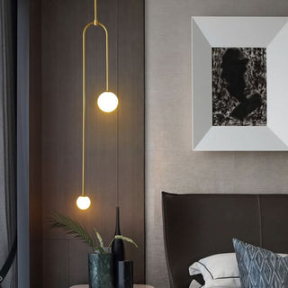 Pendant Lamp – Modern Asymmetrical Lighting Fixture with Glass Ball Design