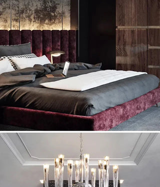 Glass Chandelier – Modern Clear Glass Pendant with Integrated LED Lighting