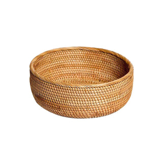 Woven rattan fruit basket