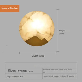 Marble Wall Sconce – Spanish Marble Lamp with Gilded Copper Light | Luxury Home Lighting