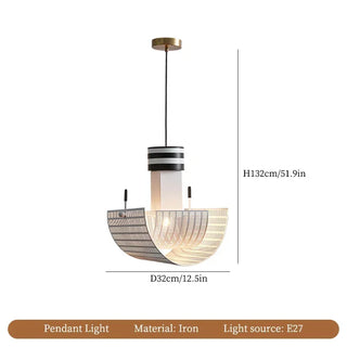 Black White Pendant Lamp – Modern LED Cord Light With Rotary Switch Control