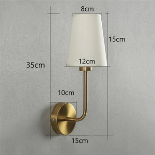 Indoor Wall Sconce – Linen Lampshade Light with Gold Metal Frame | Lumavera Lighting